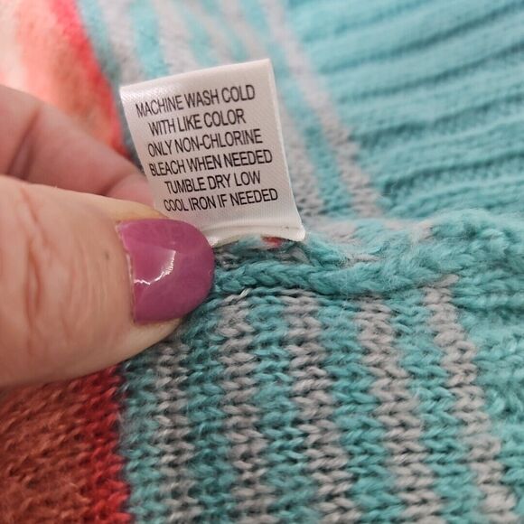 Roxy Women's Cardigan Sweater Oversize Aztec Pattern Tan,‎ Peach, Teal,  XS - Picture 12 of 12